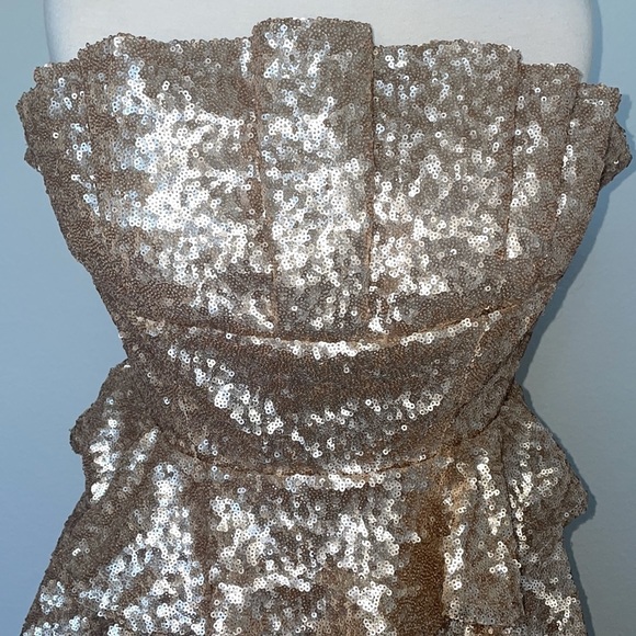 HOUSE OF HARLOW 1960 x REVOLVE metallic sequin rose gold dress size small - Picture 3 of 10